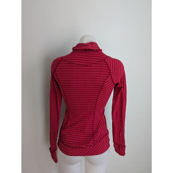 Lululemon Size ? Think Fast Pullover Activewear Top Double Trouble Stripe Red - Picture 6 of 9